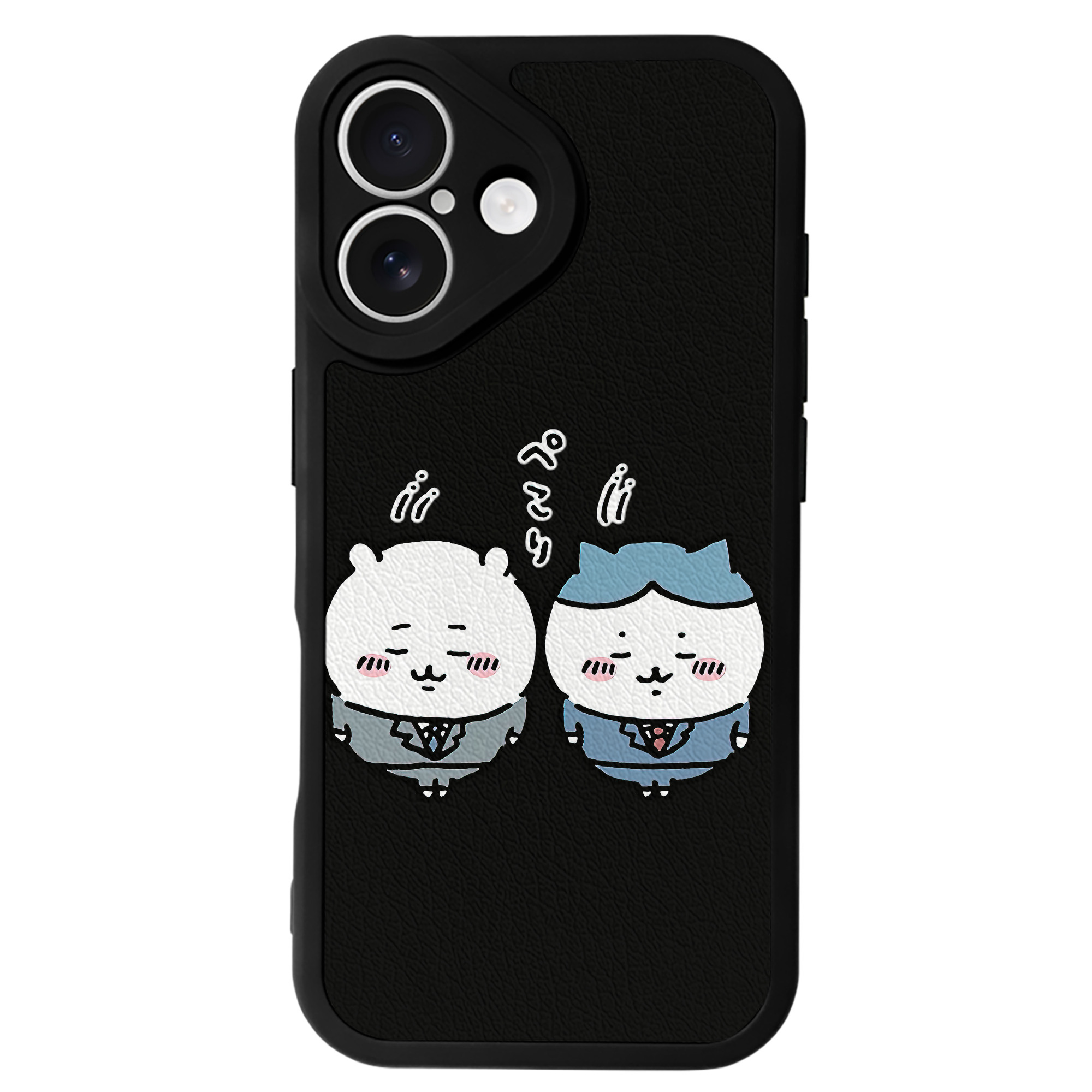 （画像用） ちいかわ ハチワレ Chii-kawa hachiware 【iPhone 16シリーズ対応】シリコンスマホケース（レザー調） 材質：シリコン